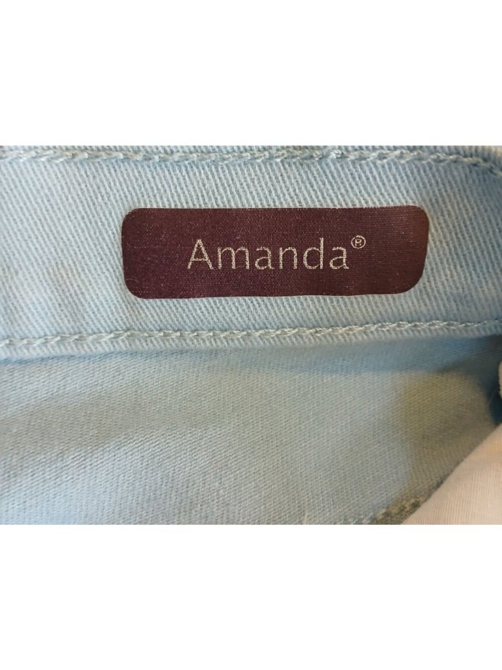 Gloria Vanderbilt Amanda Petite 8P Light Blue Stretch Straight Leg Jeans #I-12 - Picture 5 of 9